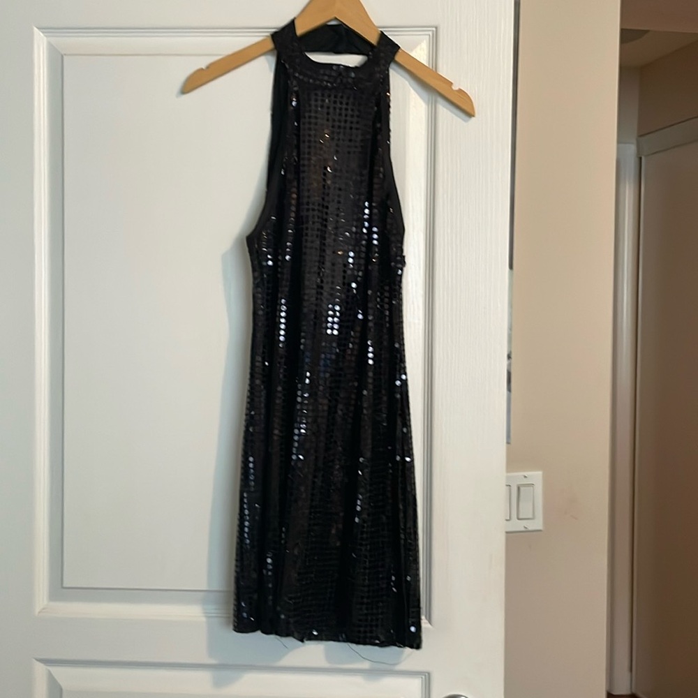 Vintage black sequin dress